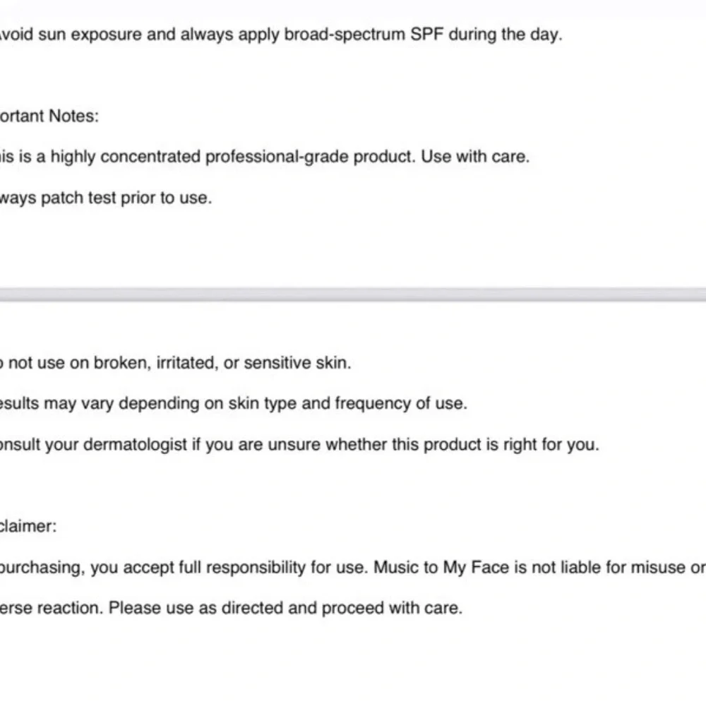 Music to My Face Lactic Acid Skincare Bottle